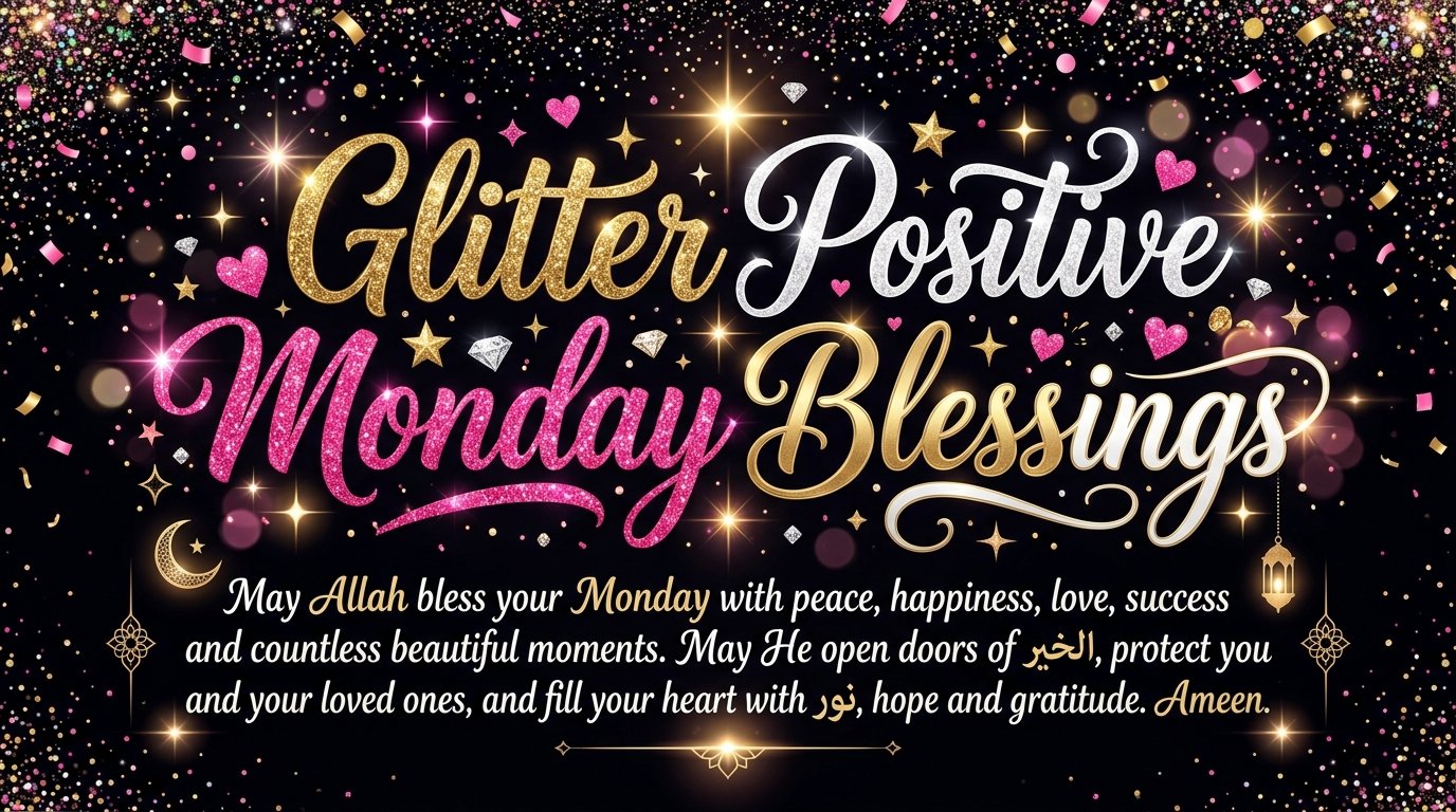 glitter positive monday blessings